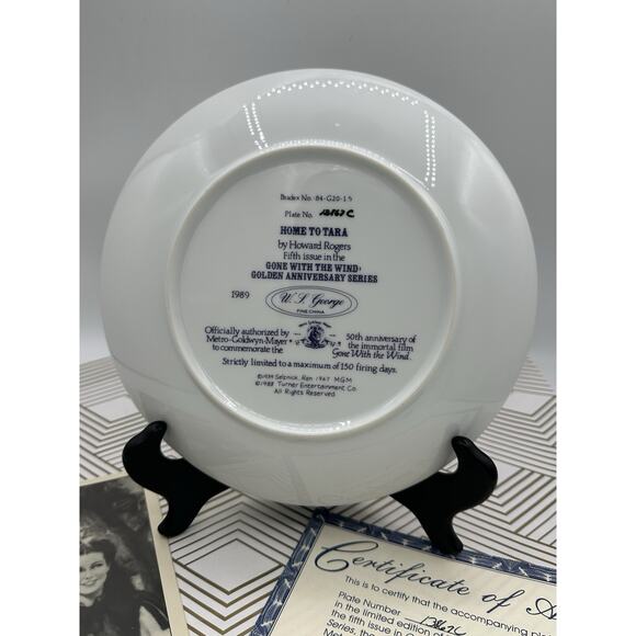 Gone With The Wind " Home To Tara" Bradford Exchange Collectors Plate New In Box - Picture 3 of 4